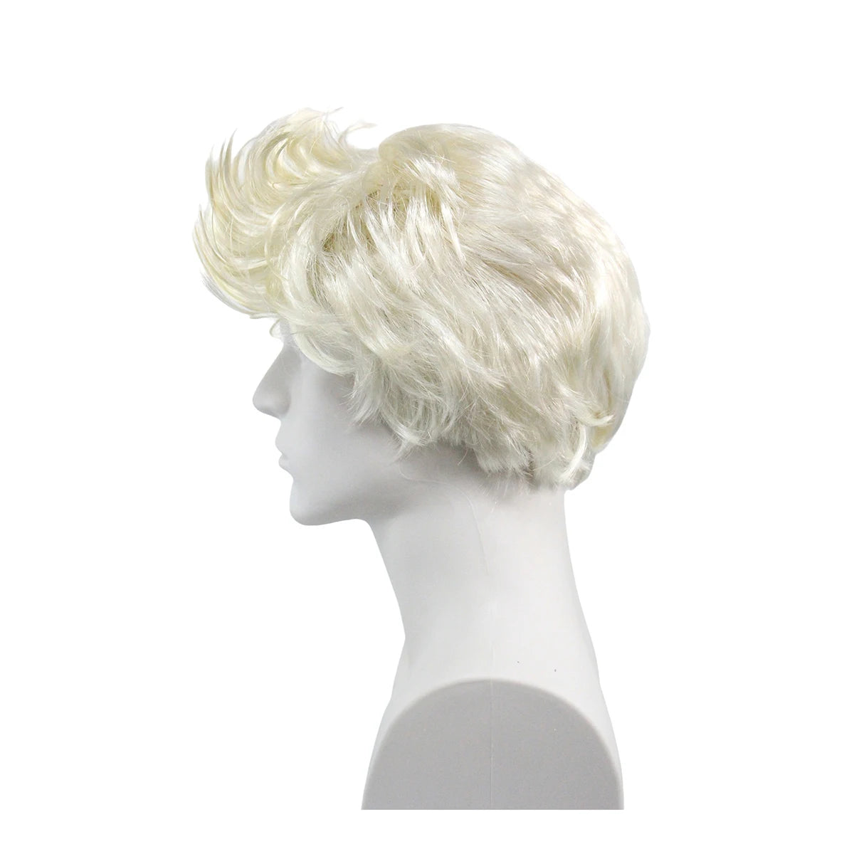 Platinum Blonde Spiky Wig – Short Synthetic Hair, Messy Textured Style for Anime, Punk, Rock & Cosplay Character Looks