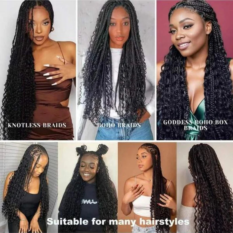 Human Hair Bulk Braiding Bundles Deep Wave Extensions Boho Braids Water Curly