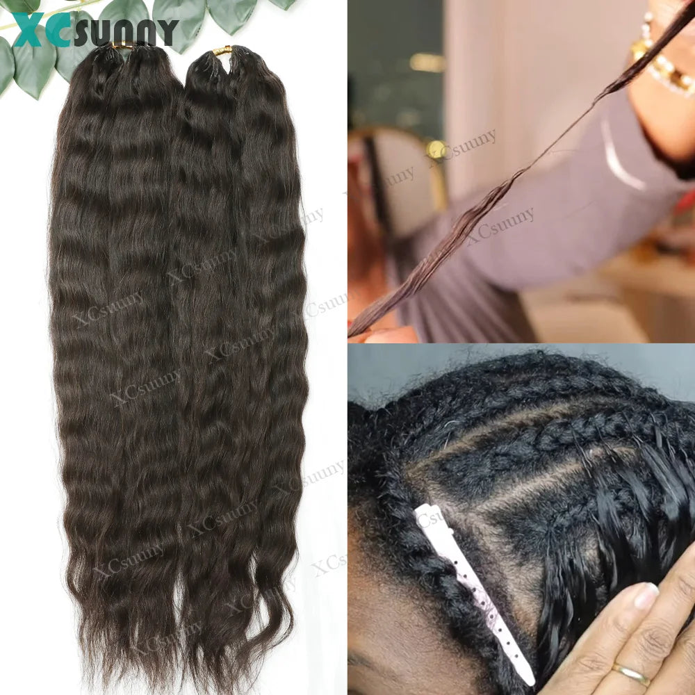 Wet Wavy Feather Crochet Human Hair Bundles Pre Separated Miracle Knots Extensions