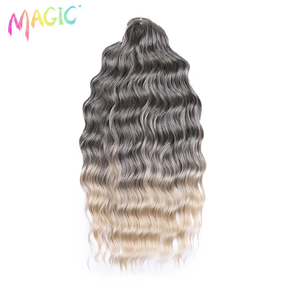 Water Wave Braiding Hair Extensions Ombre Blonde Deep Afro Curl Twist Crochet