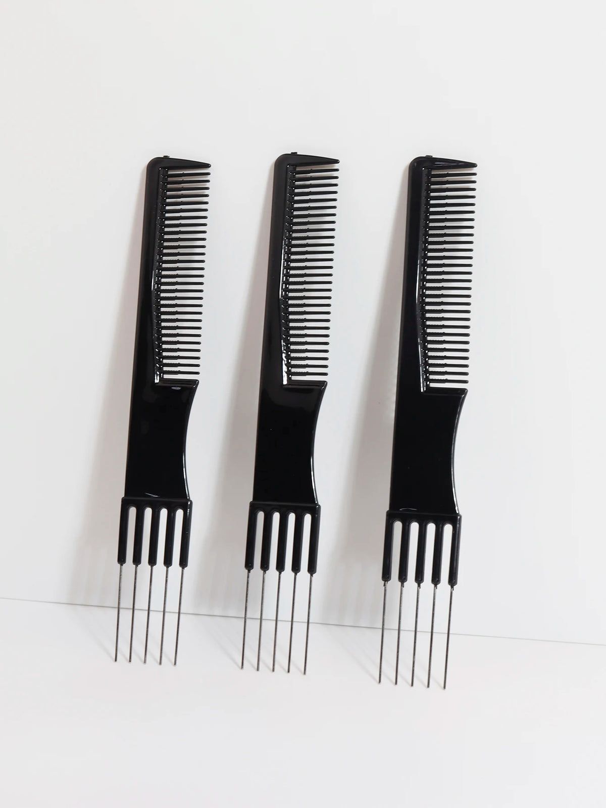 1/3pcs Styling Comb Set, with Stainless Steel Metal Fork and Fine Toothed Comb