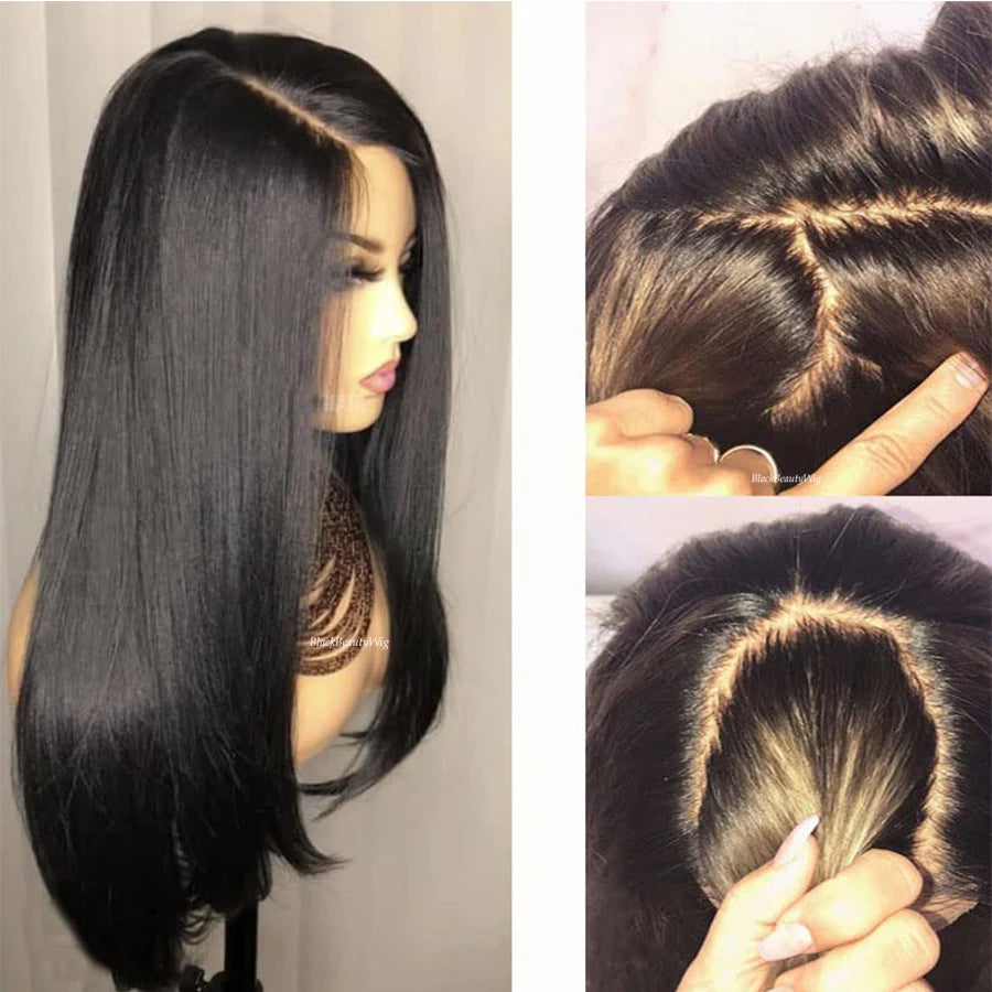 5x5 Silk Top Full Lace Human Hair Wig Silky Straight Peruvian Remy