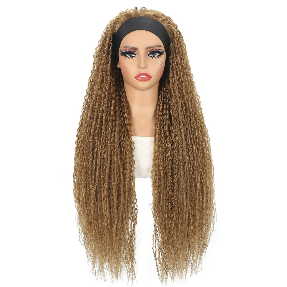 Synthetic Deep Curly Wigs Headband Wig Female Black/613/27/99J Blonde Wig Women Headband Wigs