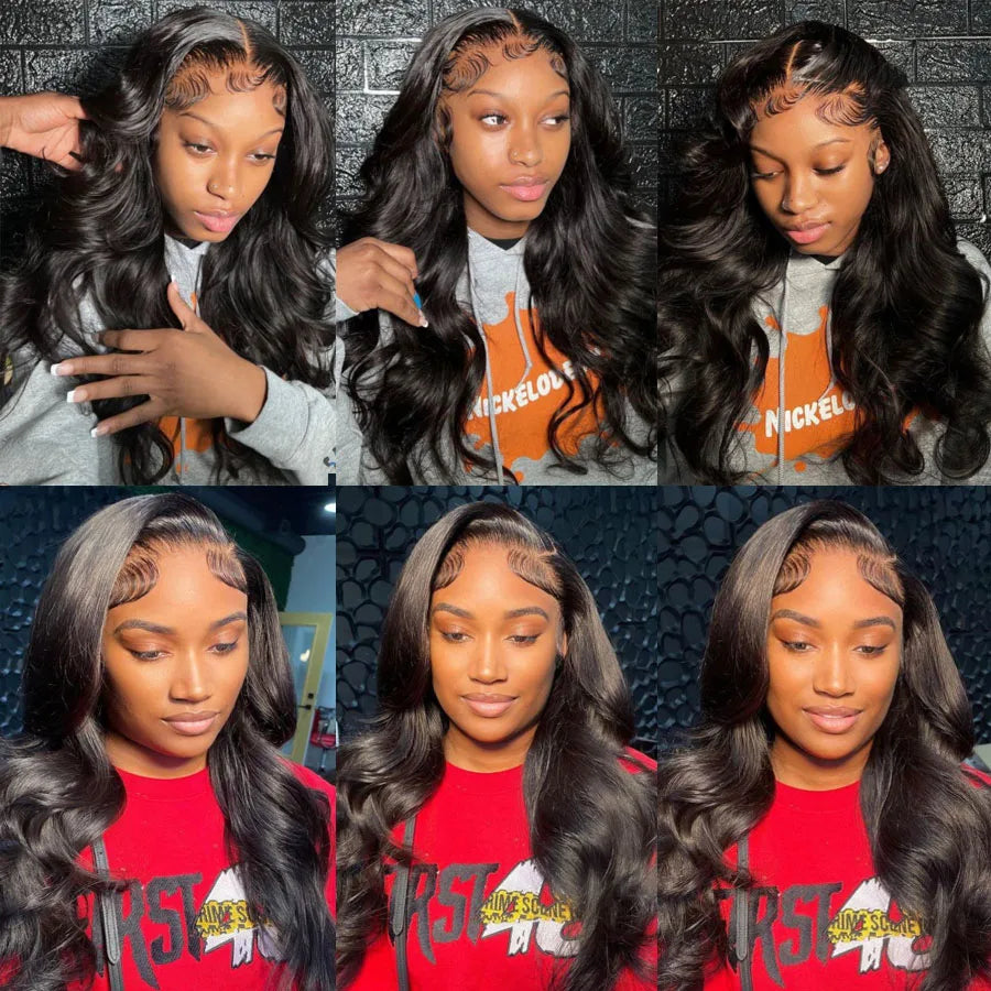 HD Lace Frontal Wigs Body Wave Full Human Hair Pre Plucked Peruvian