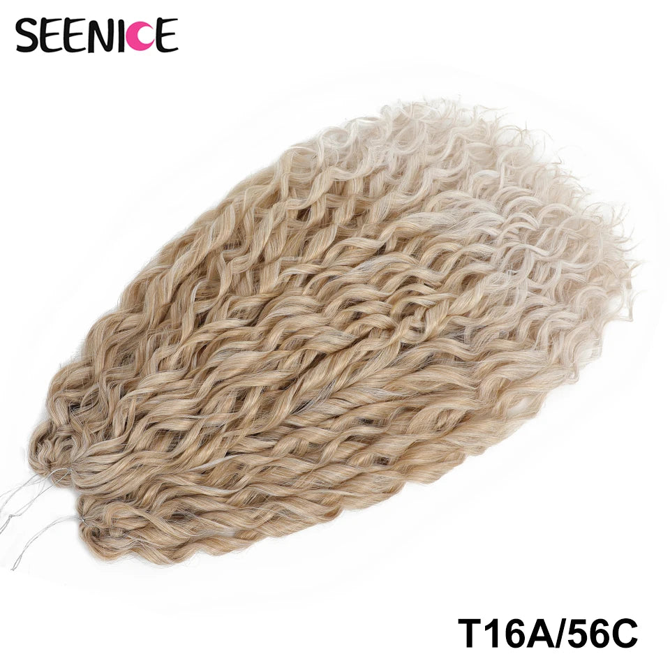 Synthetic Hair Deep Wave Twist Crochet Braid Afro Curl Ombre Blonde Pink