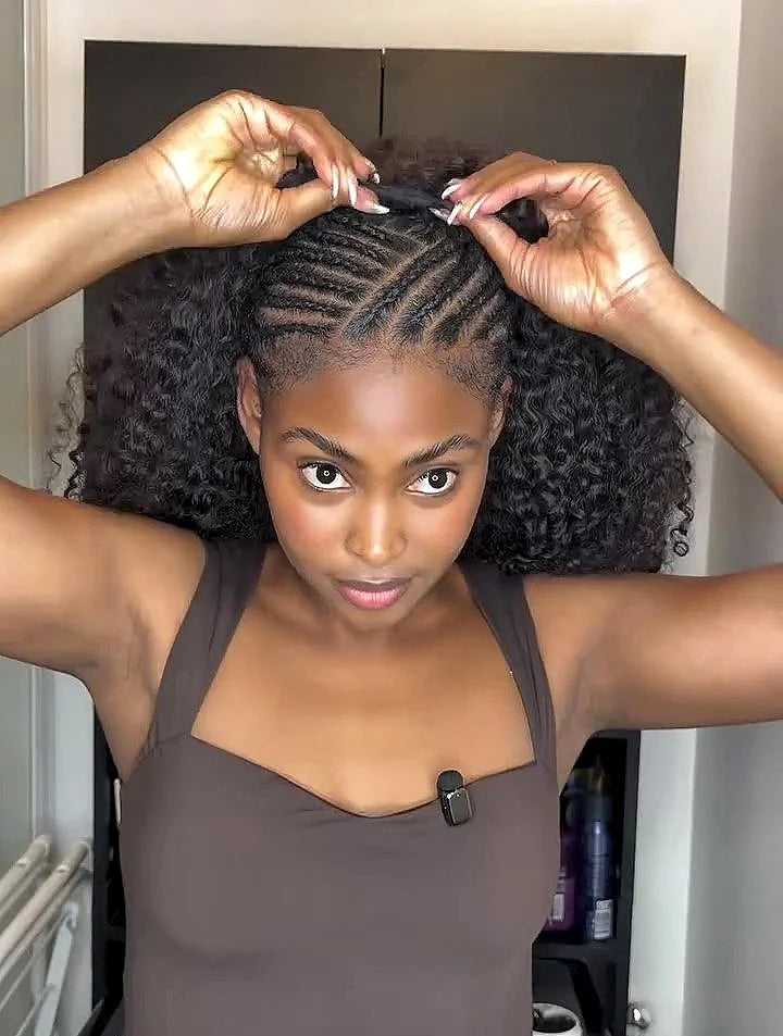 Half Wigs Beginner Friendly Burmese Pixie Curly, 300% Clip Ins Flip Over