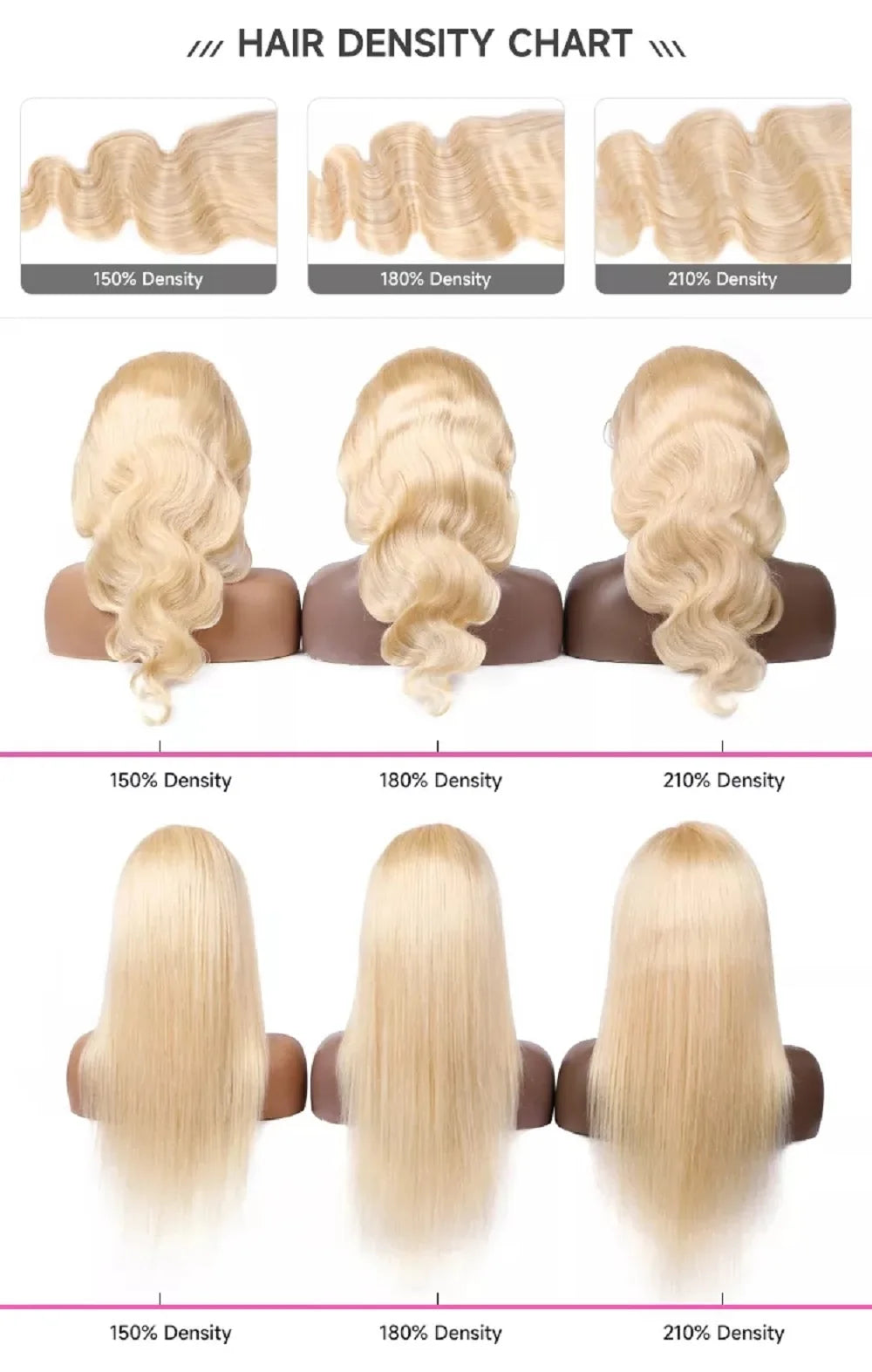 Ash Blonde Human Hair Body Wave Glueless, 180% Density Full Lace Wigs