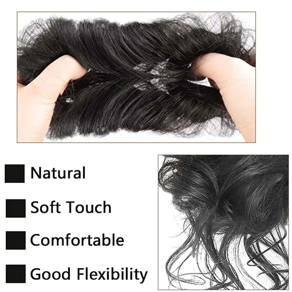 Synthetic Hair Bun Chignon Messy Curly Hairband Elastic Tight Hairpiece Women's Ring