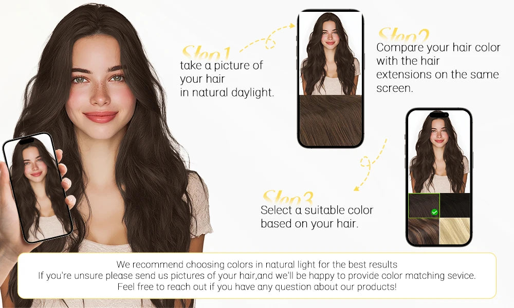 Wire in Hair Extensions Real Human Balayage Dark Brown To Chestnut Invisible