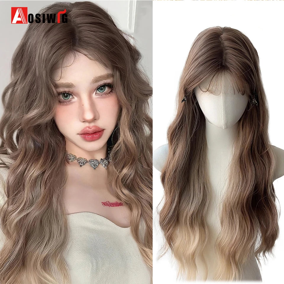 Blonde Twin Ponytail Princess Cut Natural Short Hair Synthetic Wigs Bangs Heat