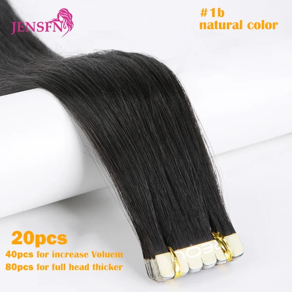 Mini Tape In Hair Extensions 100% Remy Natural Human Hair 16"-26" Inch Straight Seamless PU Skin Weft Tape Ins For Salon