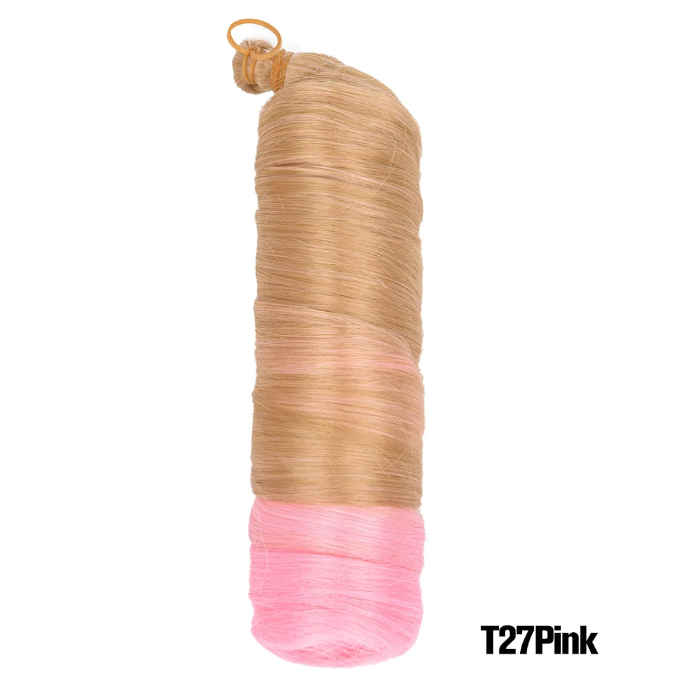 French Curls Braiding Hair Extensions - Synthetic Loose Wave Spiral Curl, High Temperature, Ombre Pre-Stretched