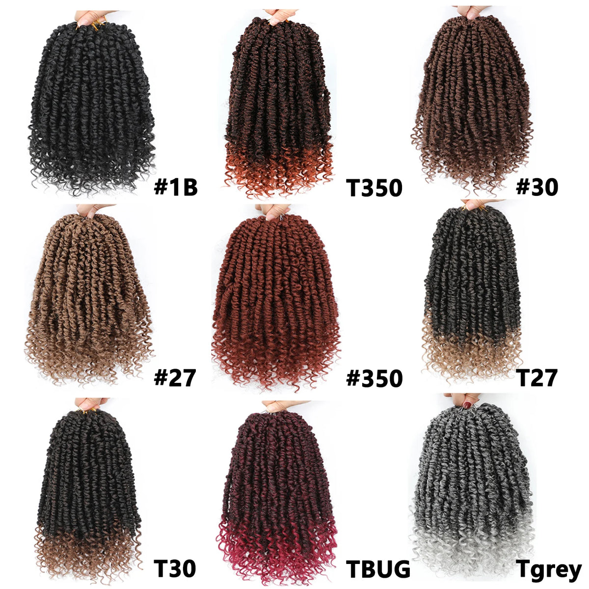 Passion Twist Crochet Hair Pre-twisted Short Pre Looped Curly Twists Synthetic Braids