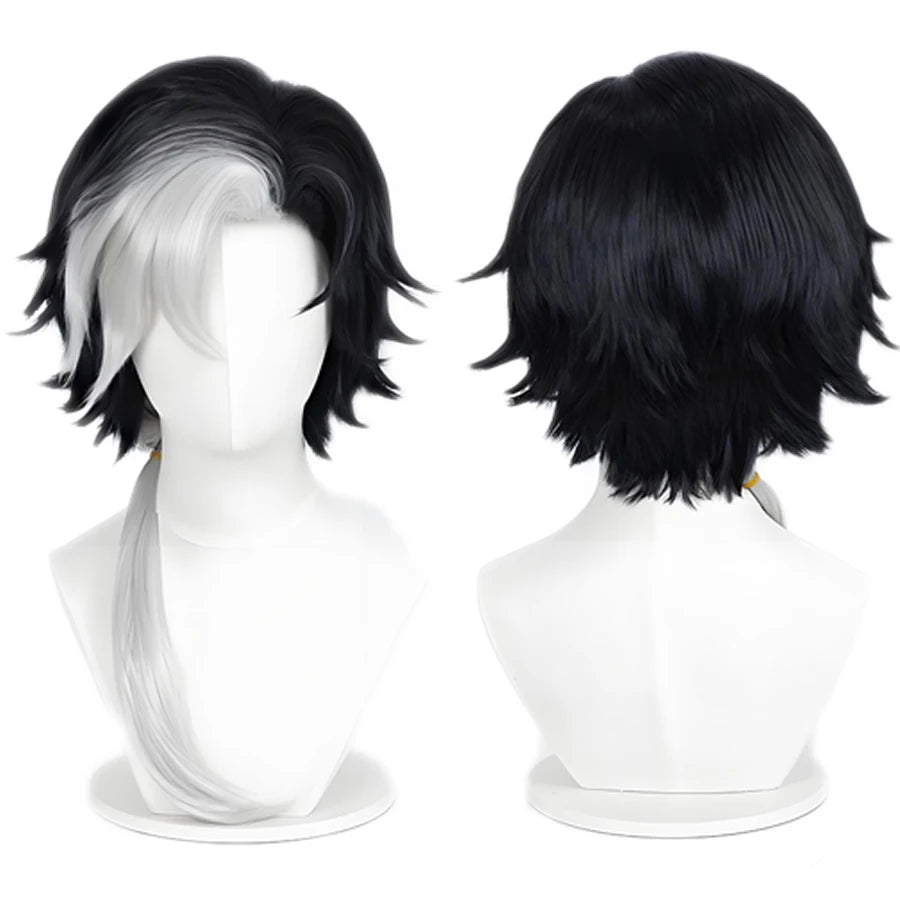 Black White Ombre Short Synthetic Cosplay Wig