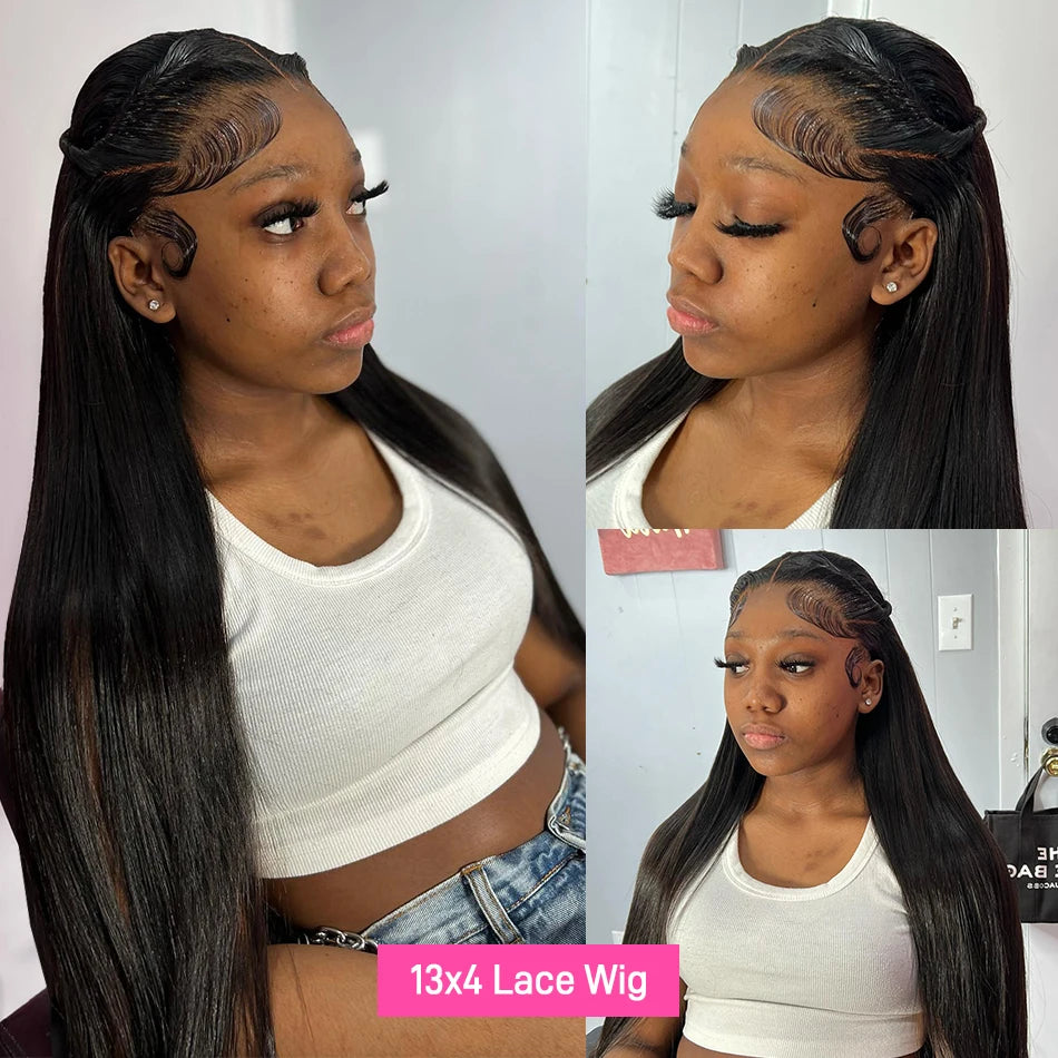 Density Bone Straight, 13x6 HD Lace Frontal Wig Transparent Front Pre Plucked