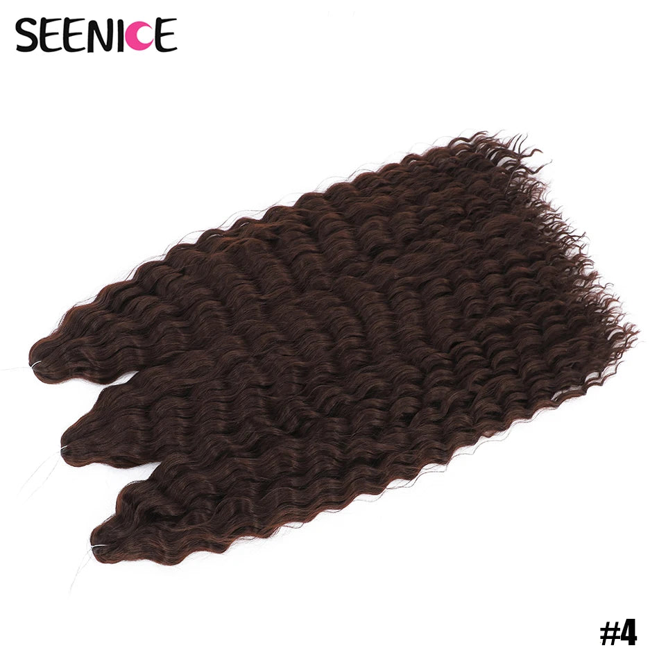 African Curls Synthetic Water Wave Twist Crochet Braiding Hair, Afro Curl, Ombre Blonde Pink Deep Wave