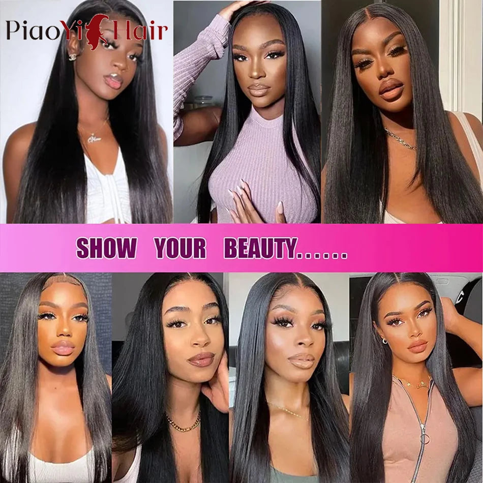 2x6 Lace Closure Brazilian Human Hair 14-24 inch Straight Remy Human Hair Transparent Lace Middle Part Lace Swiss Lace