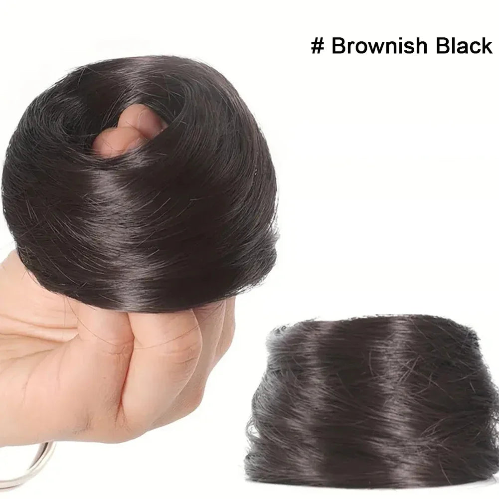 Human Hair Buns Ponytail Hairpiece Brazilian Pieces Bun Scrunchies Updos Donut Chignon