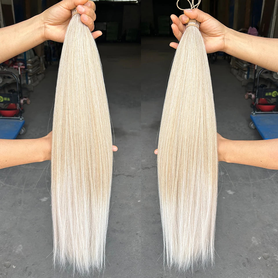 Straight Pony Hair Bundles Crochet Braids Synthetic Braiding Soft Extensions