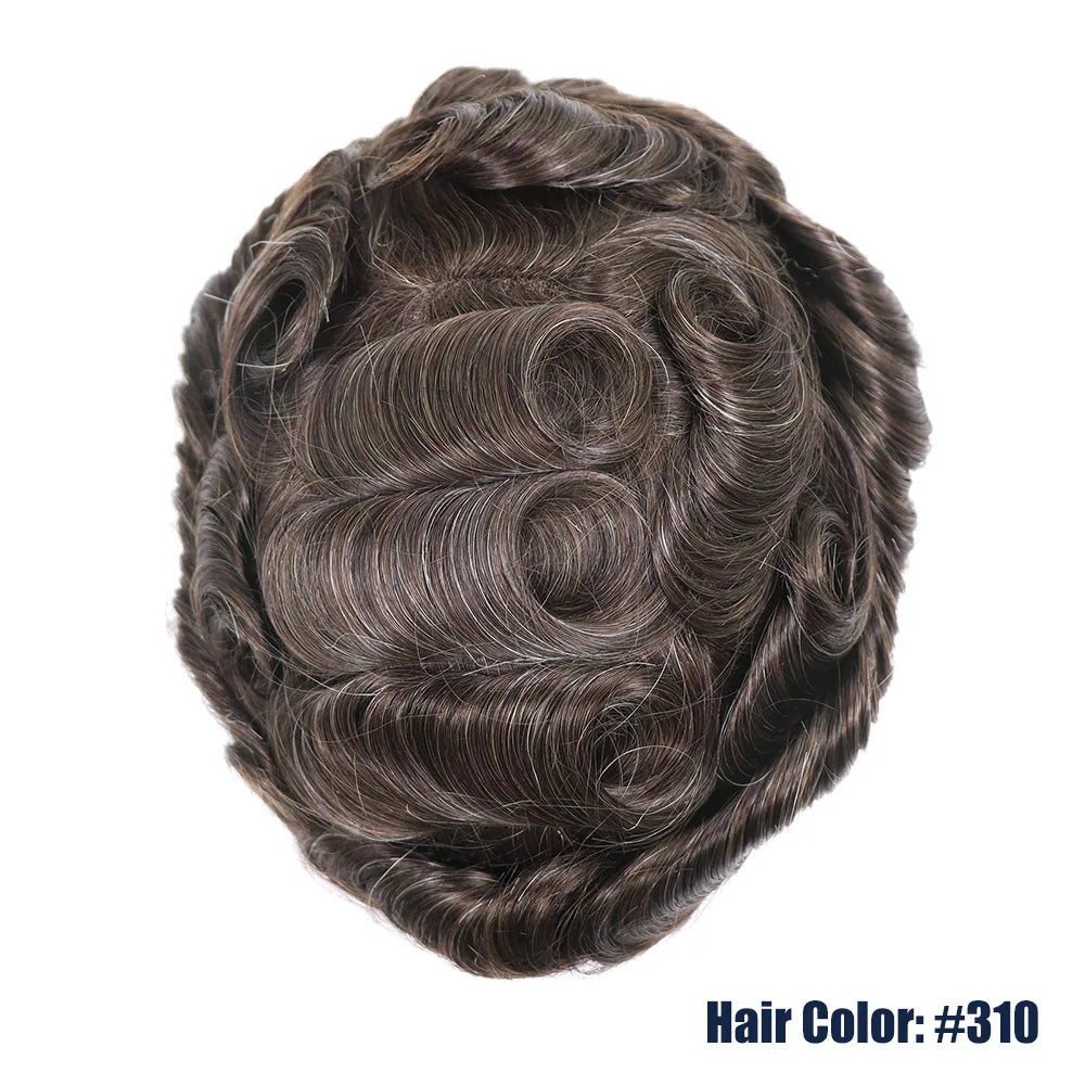 Lace Front & PU Toupee Natural Hairline Hair Prosthesis Human Replacement System