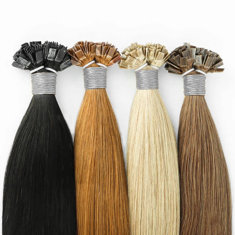 613 Beach Blonde Flat Tip Hair Extensions, 100% Virgin Human Straight Keratin