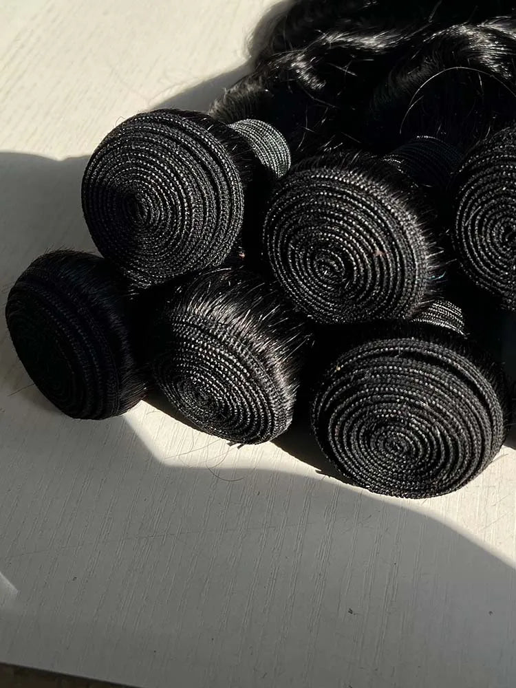 Body Wave Raw Indian Human Hair Bundles, Double Drawn, Virgin