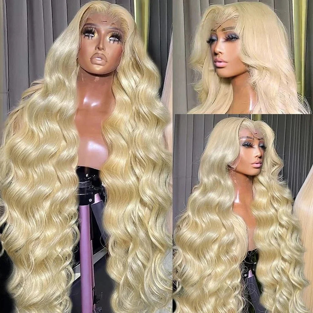 613 Honey Blonde Wig Human Hair Brazilian, 13x6 HD Lace Frontal Body