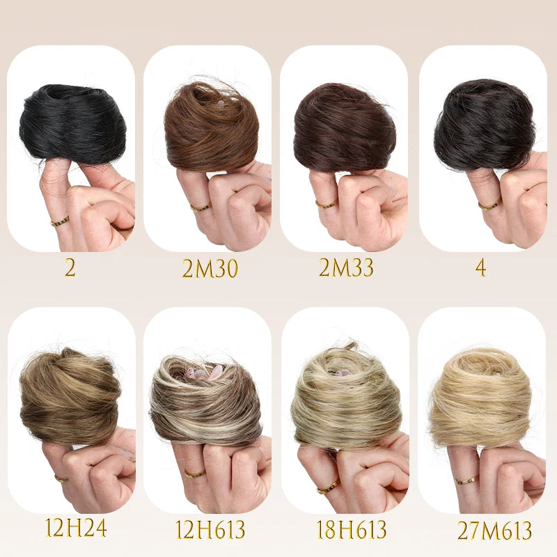 Synthetic Short Straight Hair Bun Chignon Hairpiece Ring Bun Hairstyle Heat-Resistant Easy to Wear Hair Accessories