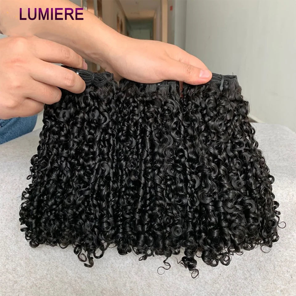 15A Pixie Curly Raw Human Hair Bundle Deals Burmese Curls Extensions Vietnamese