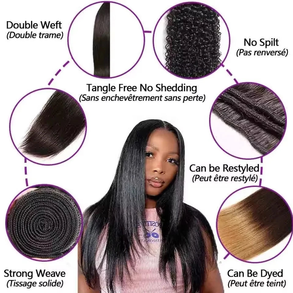 Bone Straight Bundles Human Hair 12A Unprocessed Virgin Raw Vietnamese Double Weft