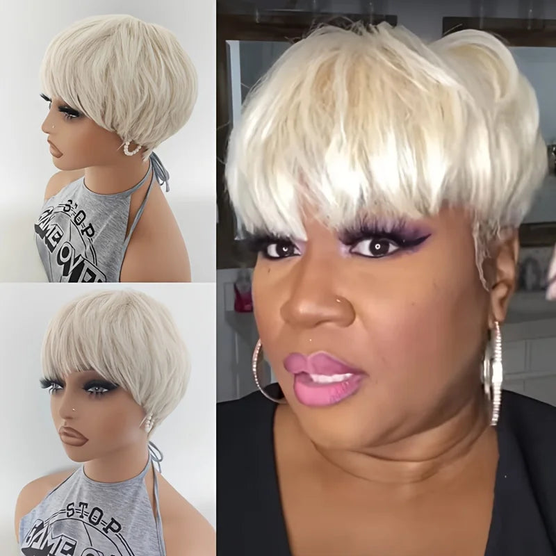 Black Short Shag Layered Wig Bang Synthetic Daily Party Cosplay