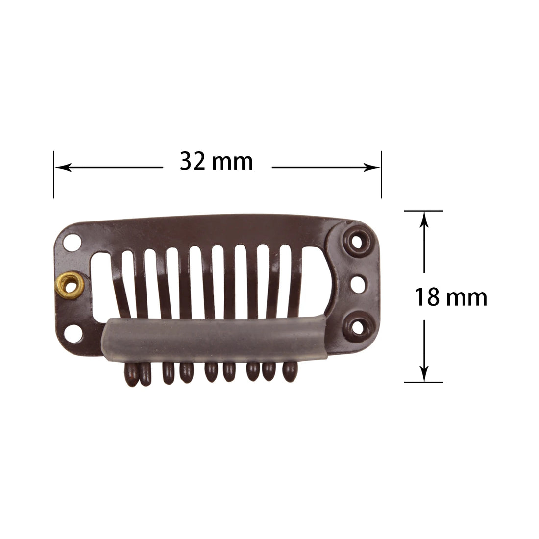 32mm Wig Clip U-shape Snap Silicone On The Back Comb Hair Extensions