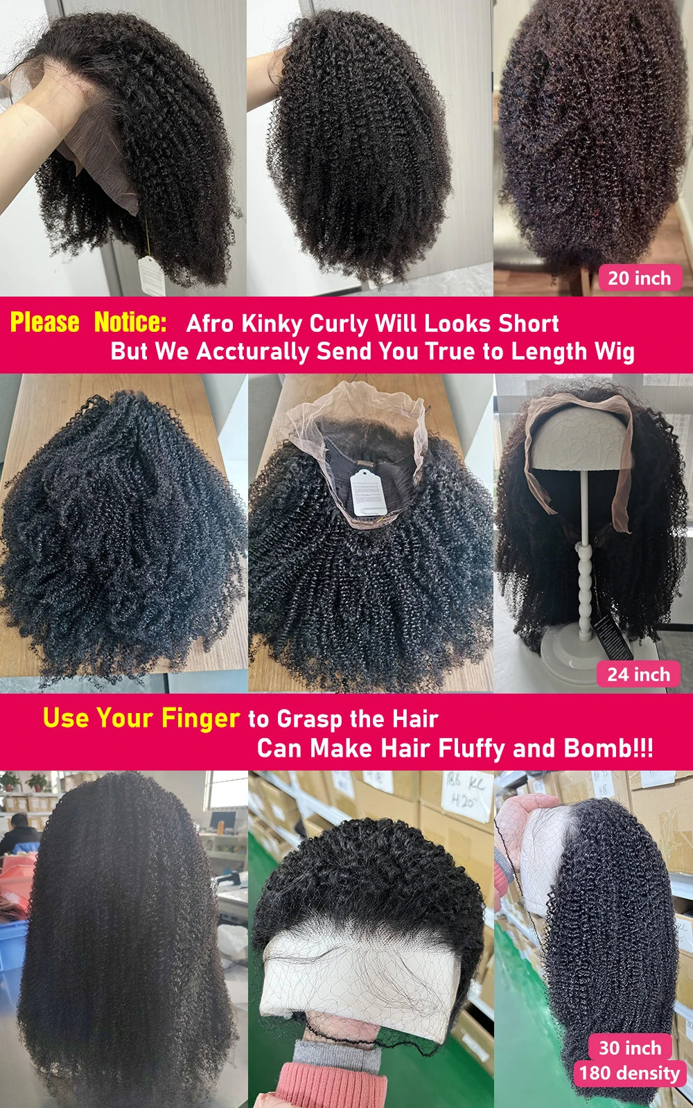 Afro Kinky Curly Human Hair Lace Front Wig — 13x4 Lace, Pre-Plucked