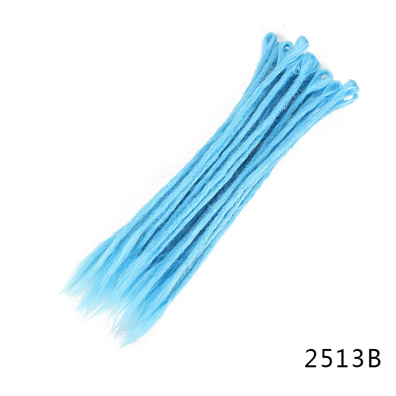 Synthetic 100% Handmade Dreadlocks Extensions Faux Locs Crochet Braid Hair Hip-Hop Style 20 Inch 10 Strands/Pack Blue