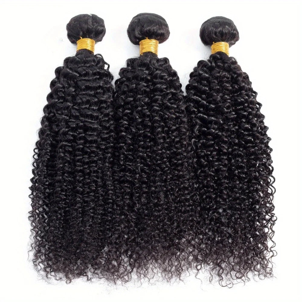 8-30Inch Kinky Curly Human Hair Bundles 12A Brazilian Virgin Weave, 100% Extensions