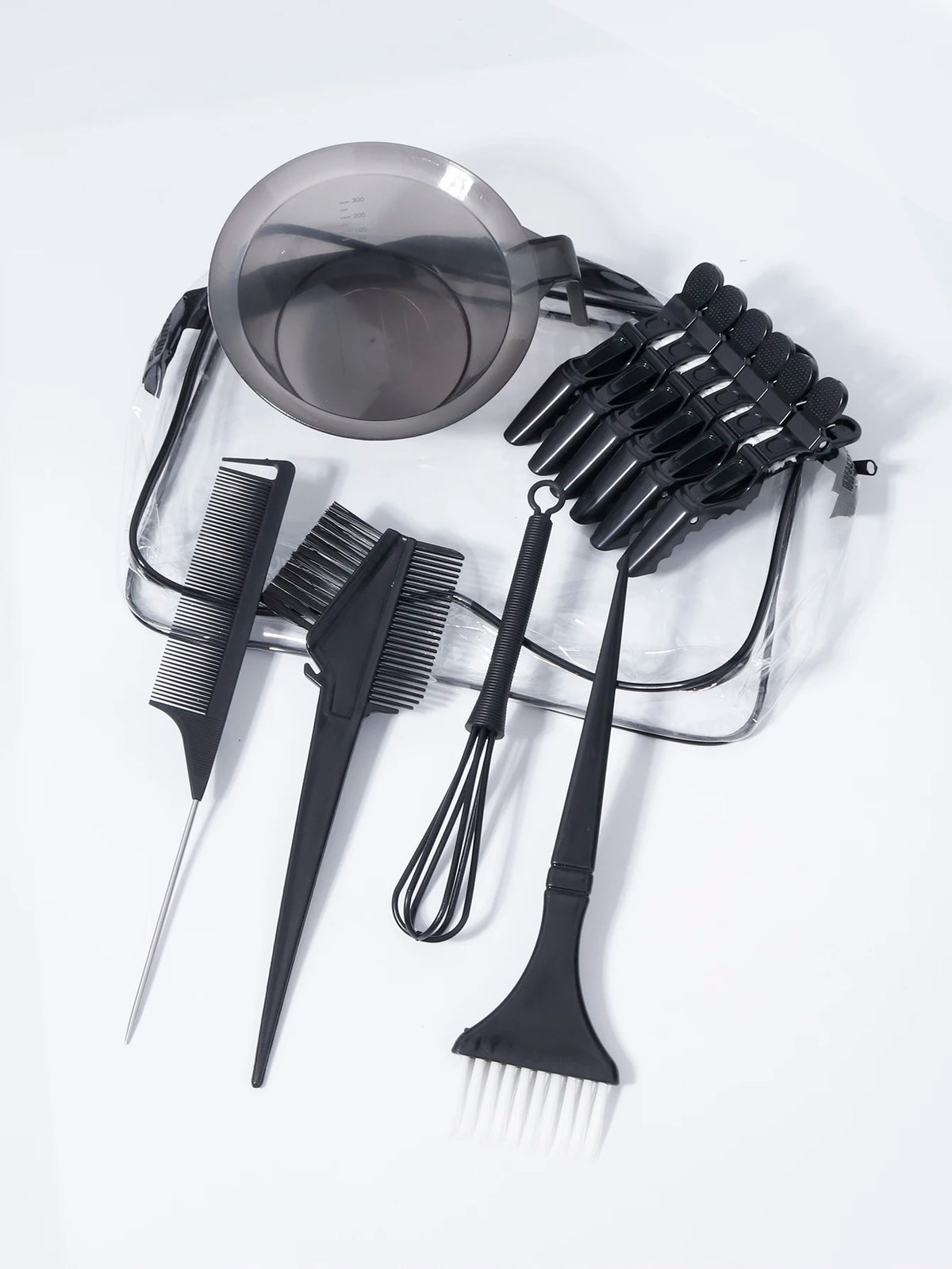 Professional Hair Dye Set Brush Comb Clip Stirrer Suitable Salons Real Wig