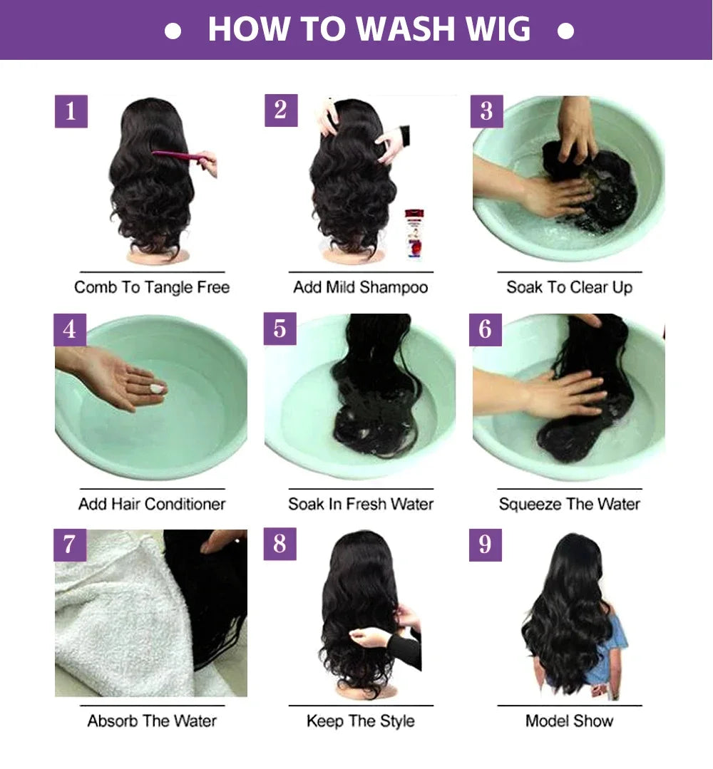 250% Density Deep Wave, 13x6 HD Lace Front Human Hair Wig Gluless