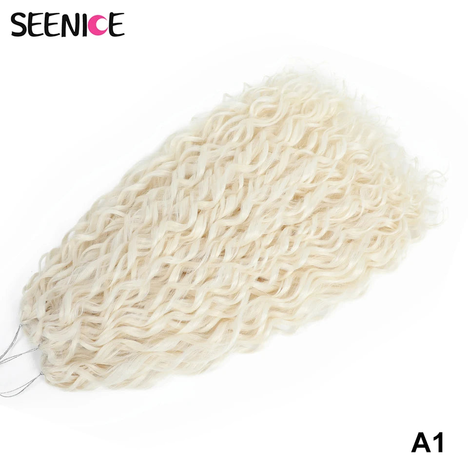 Synthetic Hair Deep Wave Twist Crochet Braid Afro Curl Ombre Blonde Pink