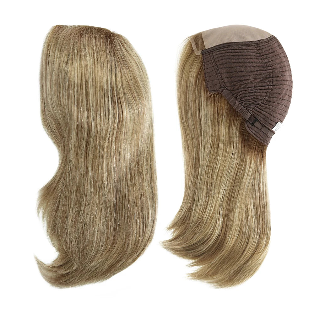 MT11-14.5" Natural 100% Human Hair Wig 1/2" Lace Front Chinese Cuticle Remy Hair Blond Wig