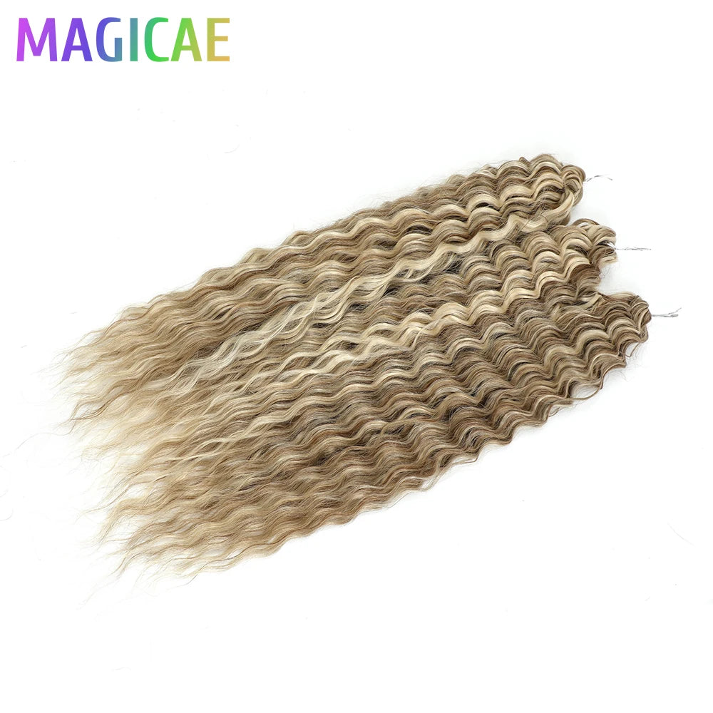 22Inches 300Grams Ariel Deep Water Twist Braids Crochet Protein Hair Orange Blond