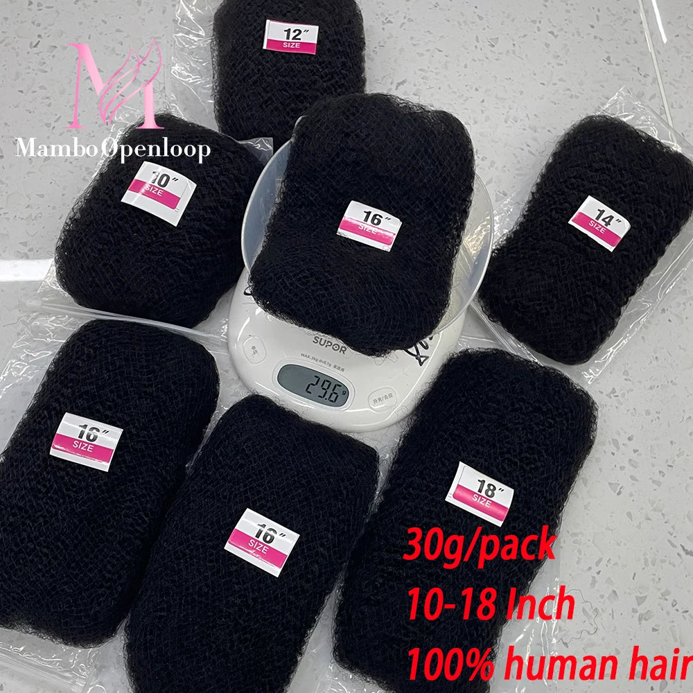 Natural Brazilian 4C Afro Kinky Bulk Human Hair for Locs Braiding Remy Hair Bundle 30g/Pack No Weft 4C Afro Kinky 10-18 Inch