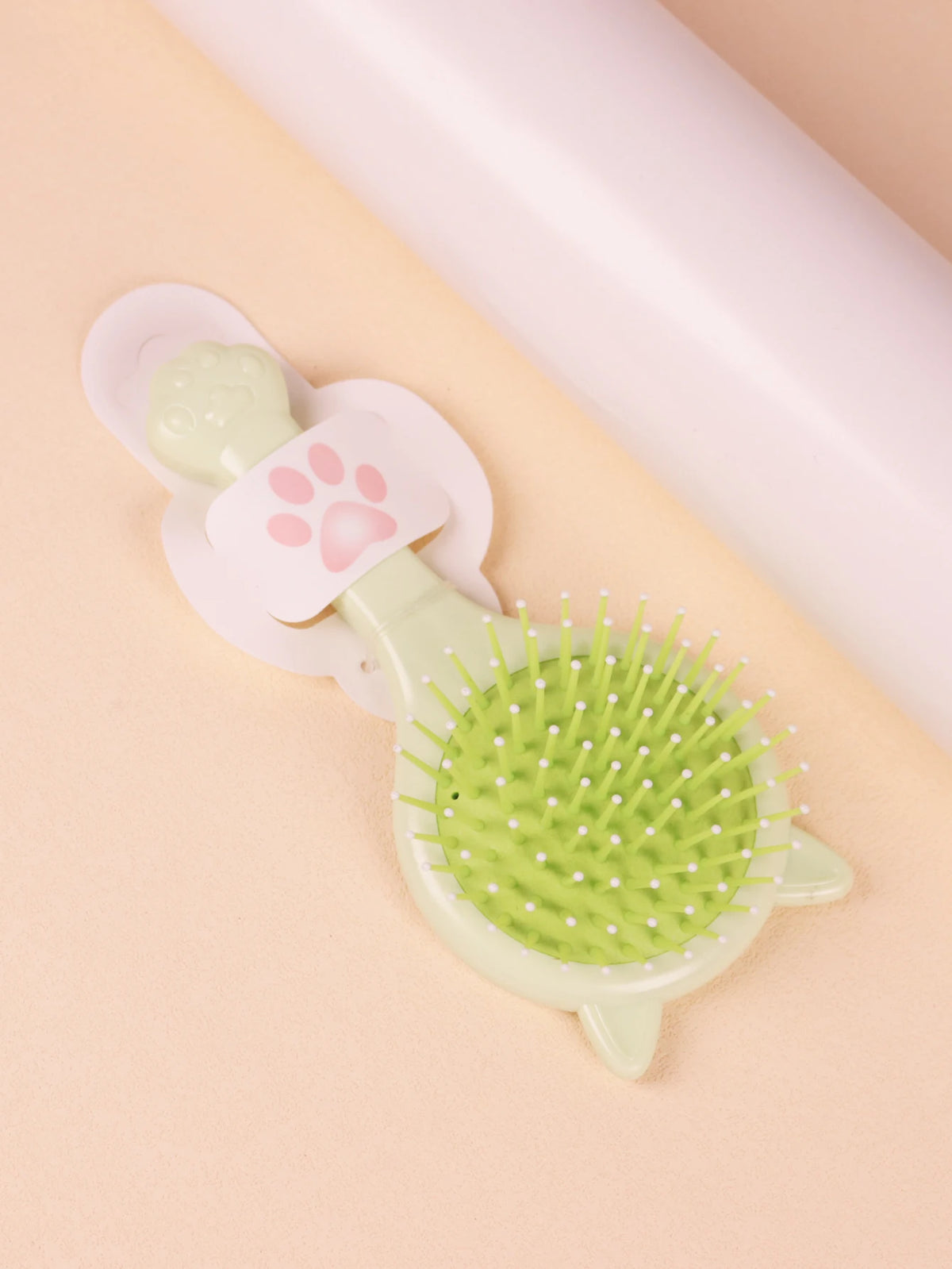 Portable Kawaii Cat Shaped Anti-Static Airbag with Mirror Comb, Salon Hair Styling Airbag Mirror Comb