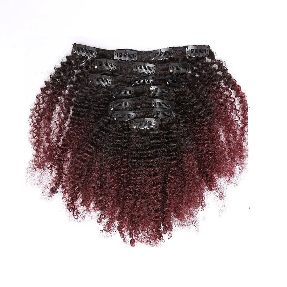 Afro Curly Clip-in Human Remy Hair Extensions 10-24 Kinky Textured, 100% 120g