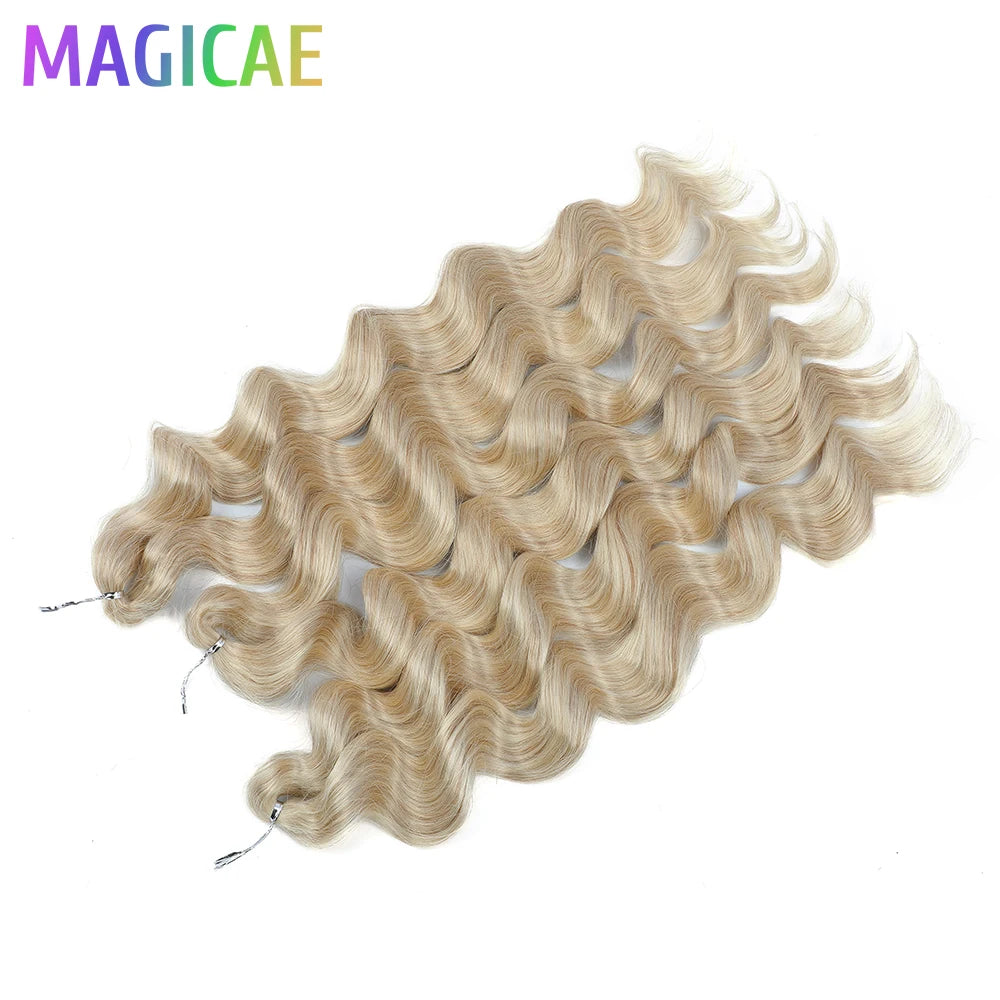 300G 26Inch Ombre Grey Crochet Braids Body Wave Light Brown Highlight Sp4/27/613