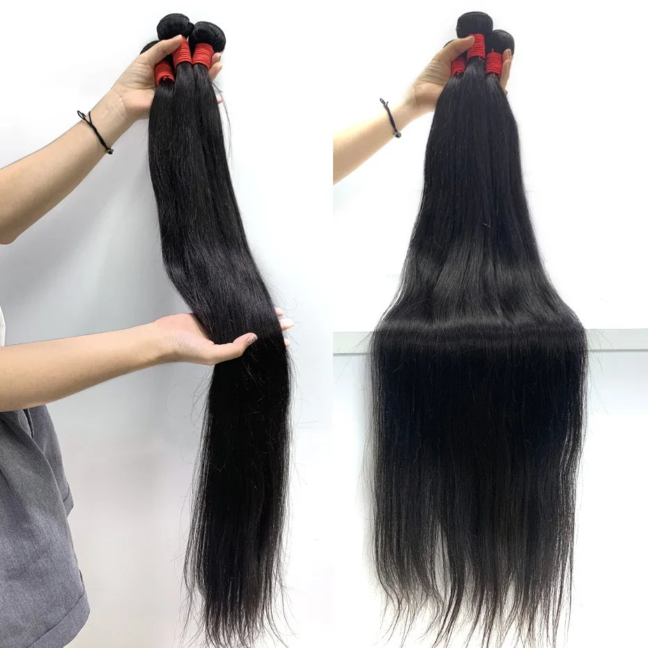 Bone Straight Brazilian Human Hair Bundles — 100% Raw Virgin Hair