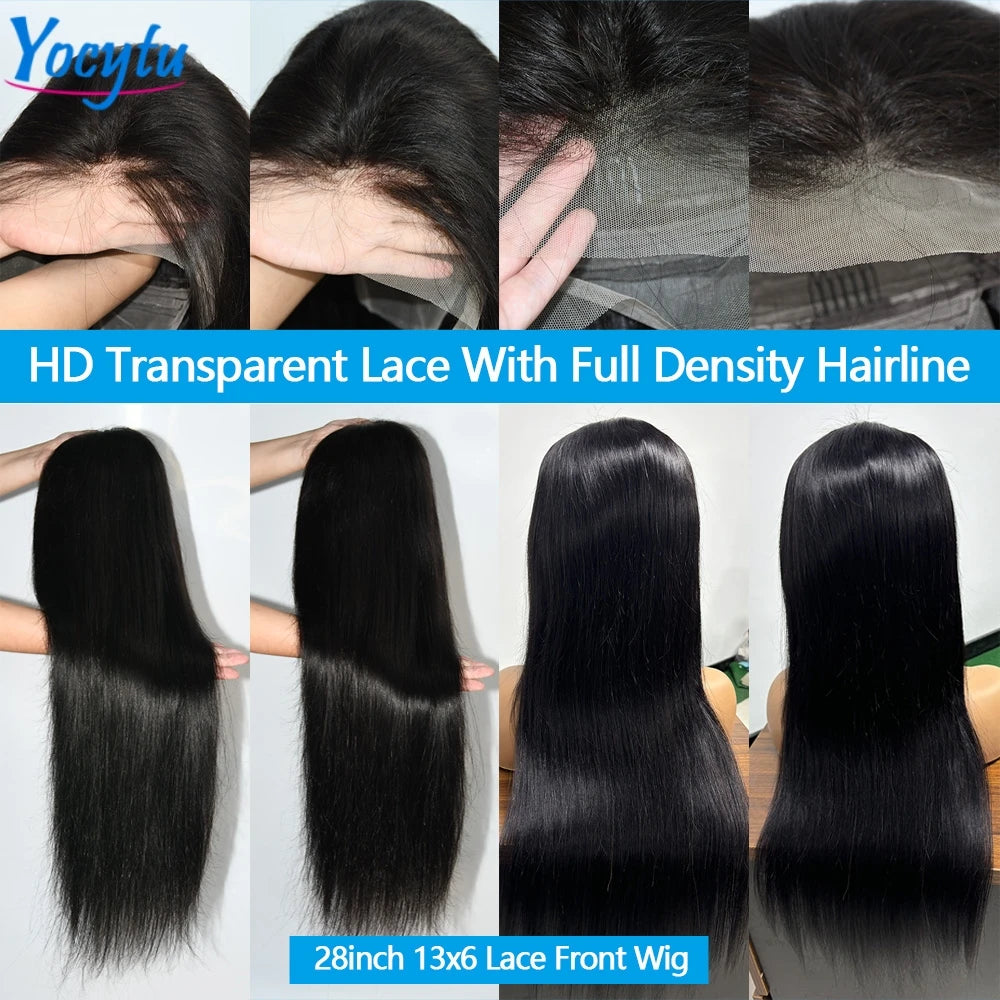 30Inch Lace Front Wig Human Hair HD, 13x6 Peruvian Days Delivery France