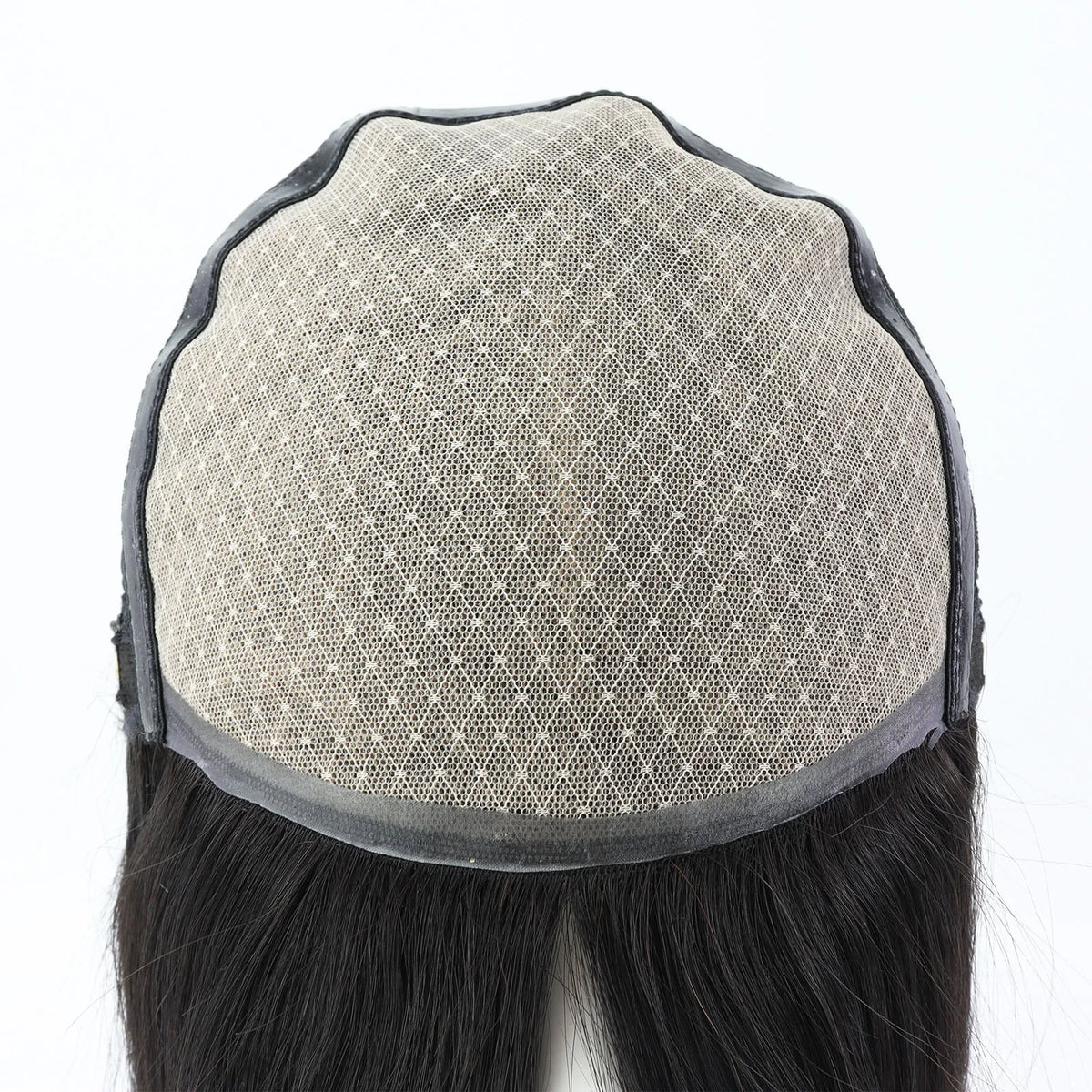 Straight Human Hair Silk Top Wig, 6x6, PU Front, Realistic Scalp
