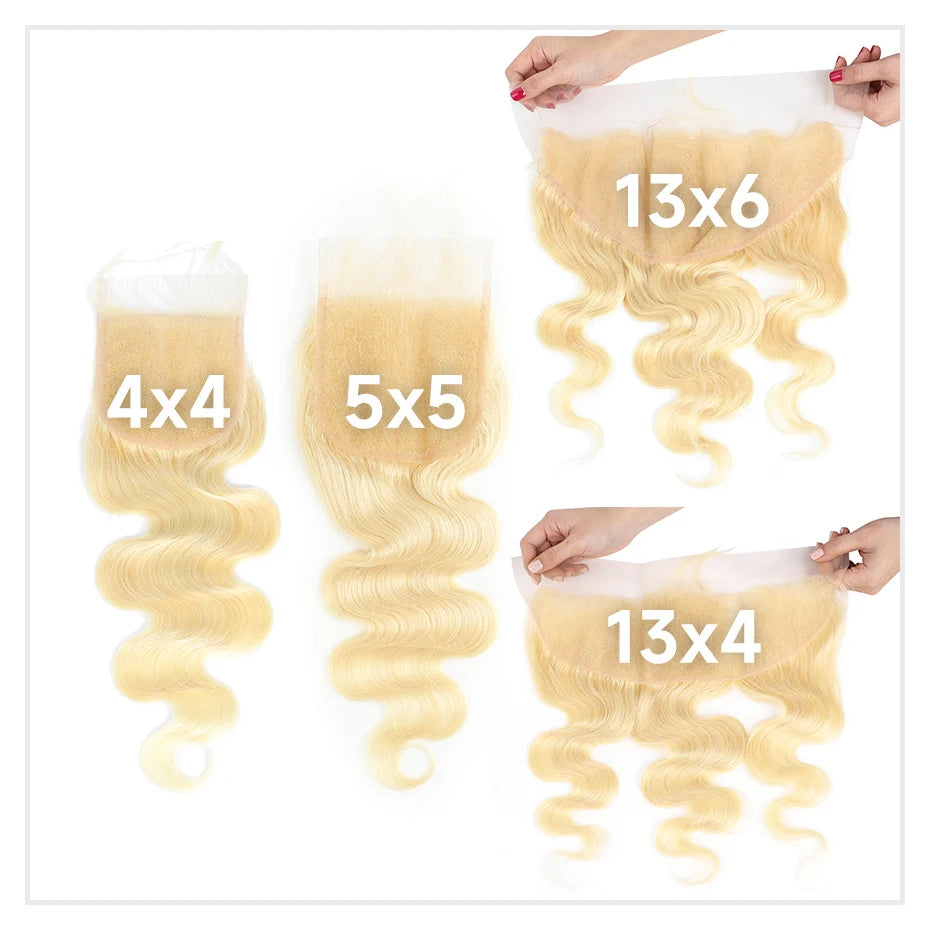 613 Blonde Body Wave, 13x6 HD Lace Frontal Preplucked Brazilian Remy Human