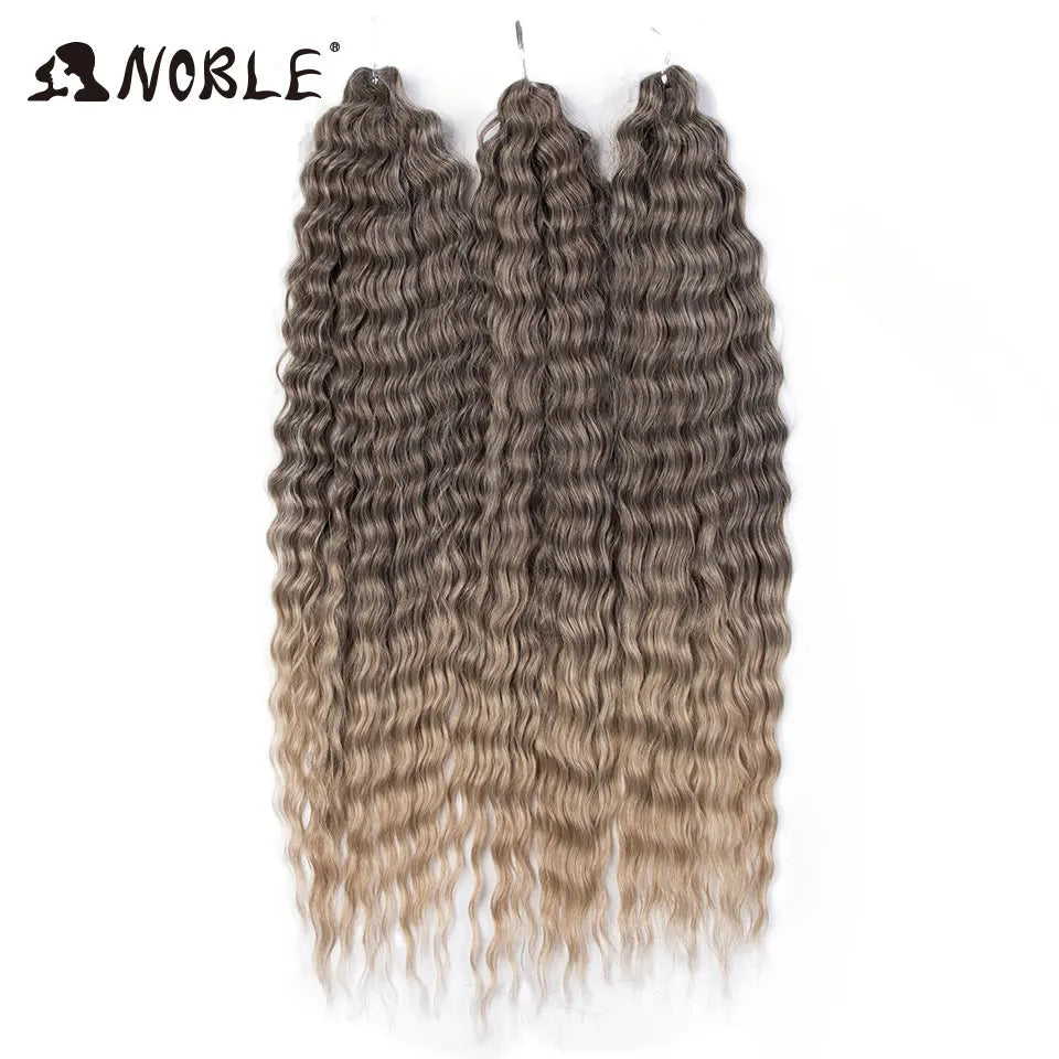 Synthetic Twist Crochet Curly Hair Water Wave Braid Ombre Blonde Brown Deep