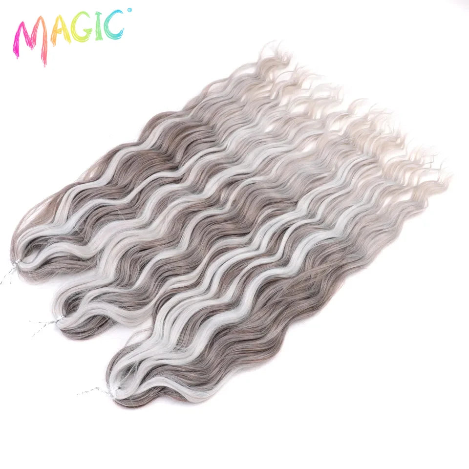 Water Wave Braiding Hair Extensions Ombre Blonde Deep Afro Curl Twist Crochet